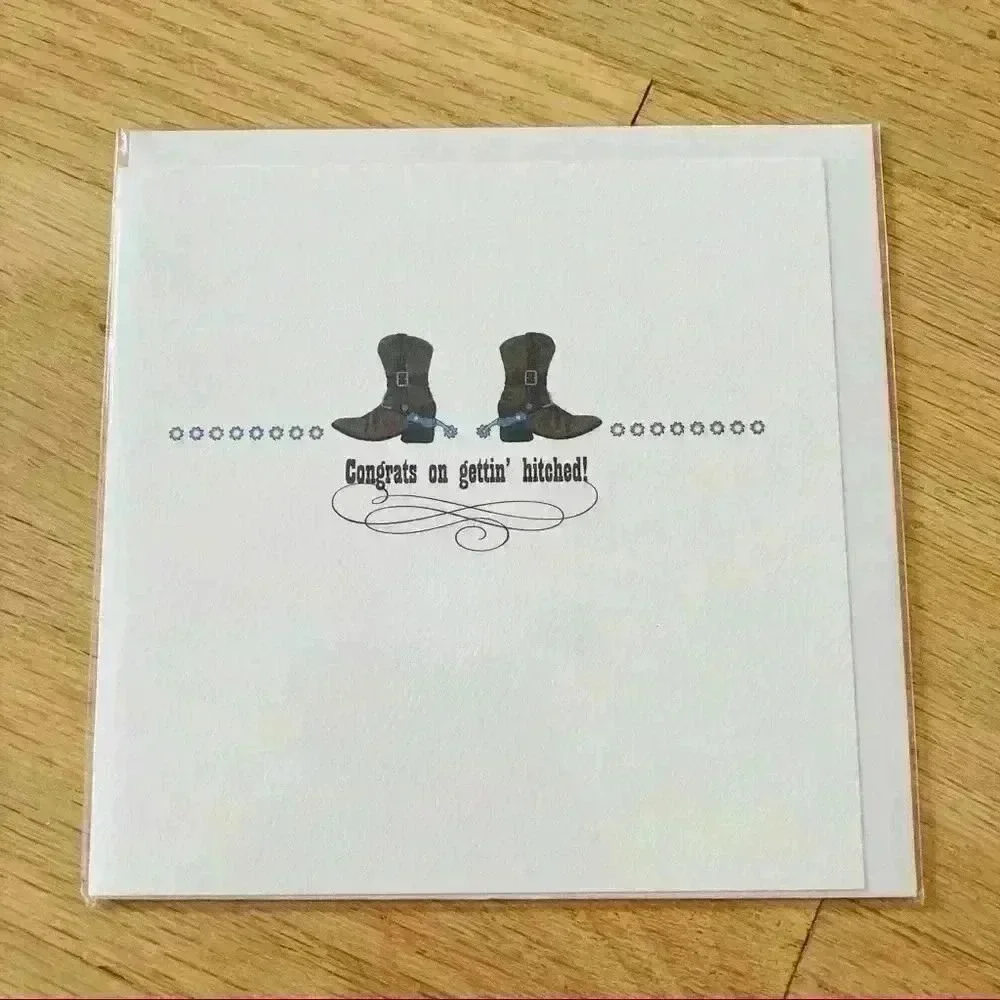Congrats On Getting Hitched Wedding Card
